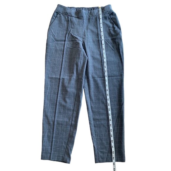 Nine West Petite Relaxed Crop Gray Plaid Dress Pants Elastic Waist & Pockets PXS - Picture 6 of 11